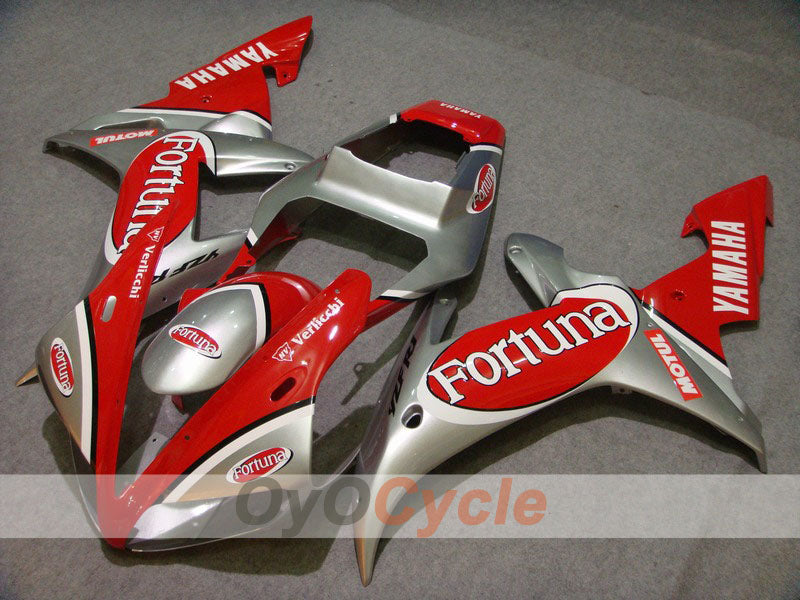 Injection Fairing kit for 02-03 YZF-R1 - Red, Silver - Fortuna, MOTUL #OYO87900799