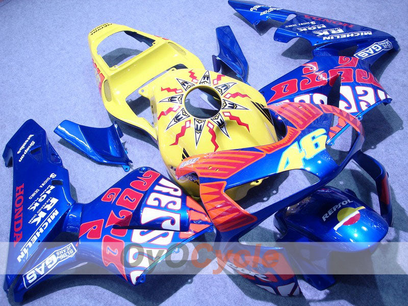 Injection Fairing kit for 03-04 CBR600RR - Yellow, Blue - Rossi #OYO87902543