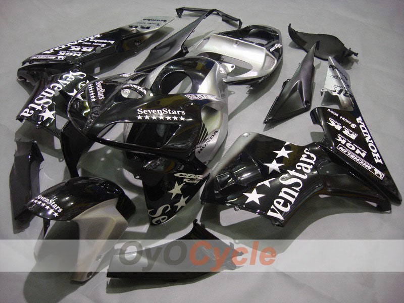 Injection Fairing kit for 05-06 CBR600RR - Black, Silver - SevenStars #OYO87900349 Main image