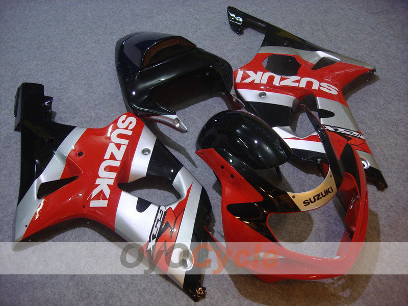 Injection Fairing kit for 00-03 GSX R750 - Red, Silver - Factory Style #OYO87901108 Main image