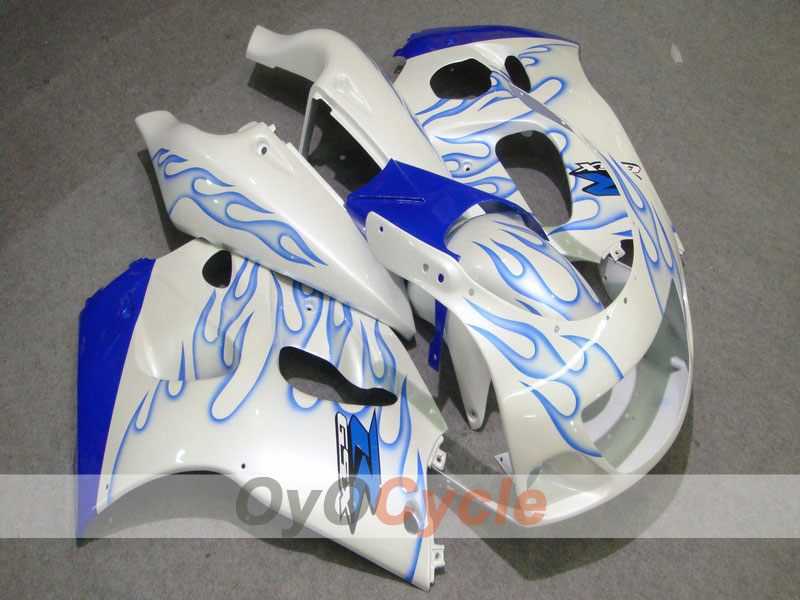 Fairing kit for 96-99 Suzuki GSXR750 - Blue, White - Flame #OYO87902993 Main image