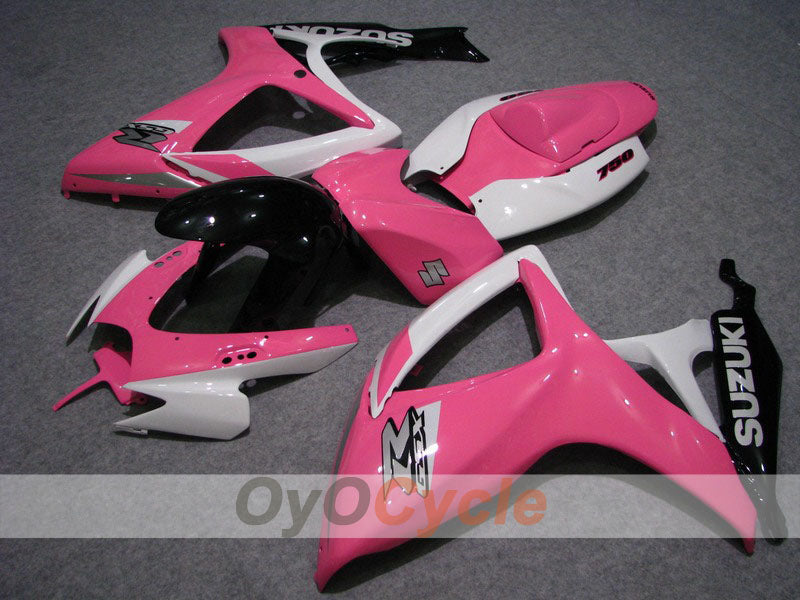 Injection Fairing kit for 06-07 GSX R750 - White, Pink - Factory Style #OYO87901352 Main image