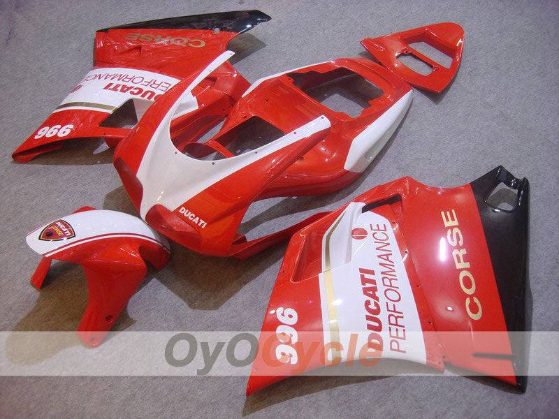 Injection Fairing kit for 99-02 Ducati 996 - Red, White - Performance #OYO87902226 Main image