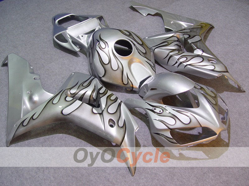 Injection Fairing kit for 06-07 CBR1000RR - Black, Silver - Flame #OYO87900588
