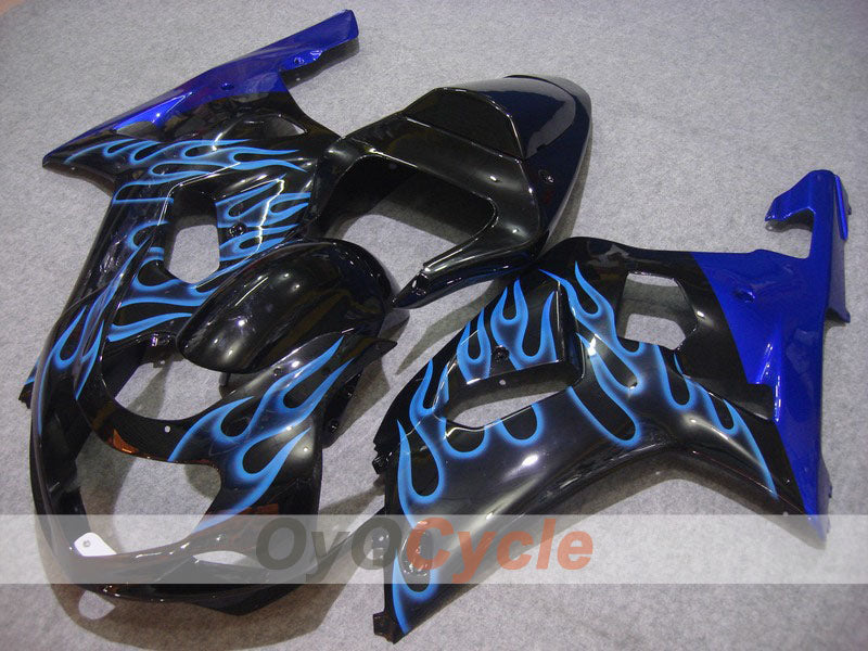 Injection Fairing kit for 00-02 GSX R1000 - Blue, Black - Flame #OYO87901729 Main image
