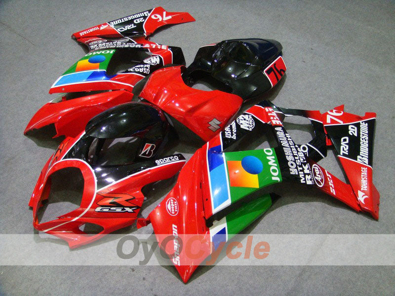 Injection Fairing kit for 07-08 GSX R1000 - Red, Black - JOMO #OYO87902101 Main image