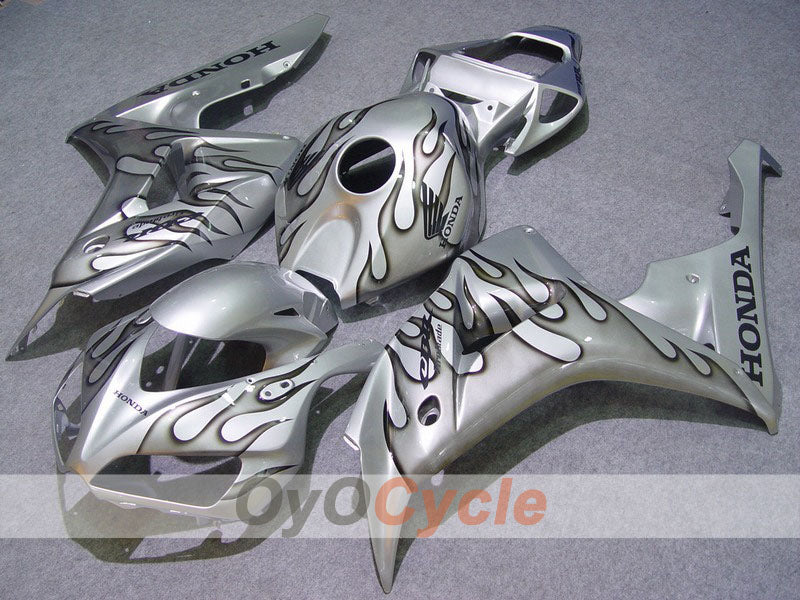 Injection Fairing kit for 06-07 CBR1000RR - Black, Silver - Flame #OYO87900589