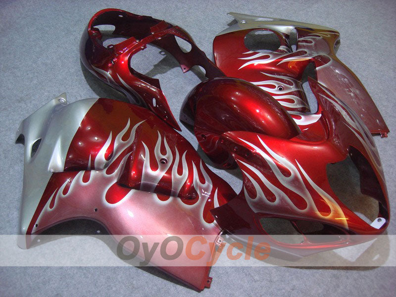 Injection Fairing kit for 99-07 GSXR1300 Hayabusa - Red, White - Flame #OYO87902659