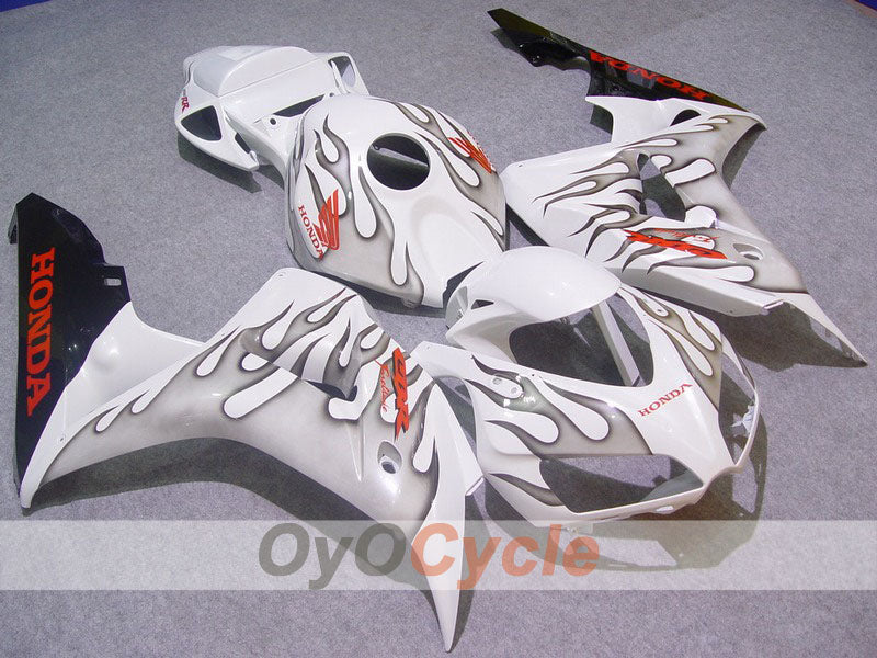 Injection Fairing kit for 06-07 CBR1000RR - White, Silver - Flame #OYO87900590