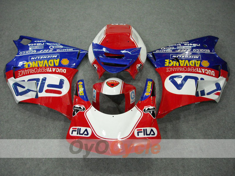 Injection Fairing kit for 02-04 Ducati 998 - Red, Blue - FILA #OYO87902286