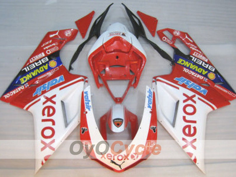 Injection Fairing kit for 08-13 Ducati 848 - Red, White - Xerox #OYO87902216 Main image