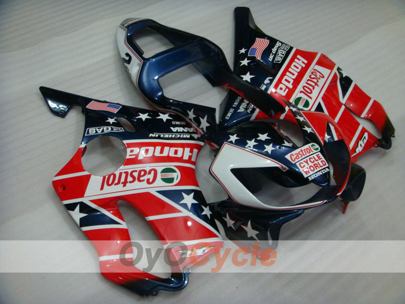 Injection Fairing kit for 01-03 CBR600F4i - Red, Blue - Castrol, MICHELIN #OYO87900144