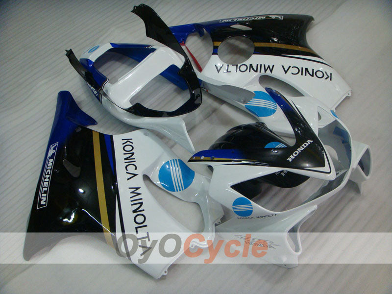 Injection Fairing kit for 01-03 CBR600F4i - White, Black - Konica Minolta, MICHELIN #OYO87900159 Main image