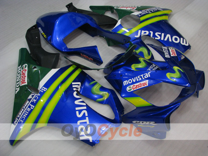Injection Fairing kit for 01-03 CBR600F4i - Yellow, Blue - Castrol #OYO87900162 Main image