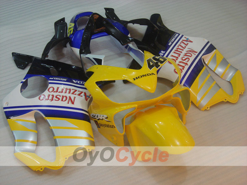 Injection Fairing kit for 01-03 CBR600F4i - Yellow, White - MICHELIN, Nastro Azzurro #OYO87900163