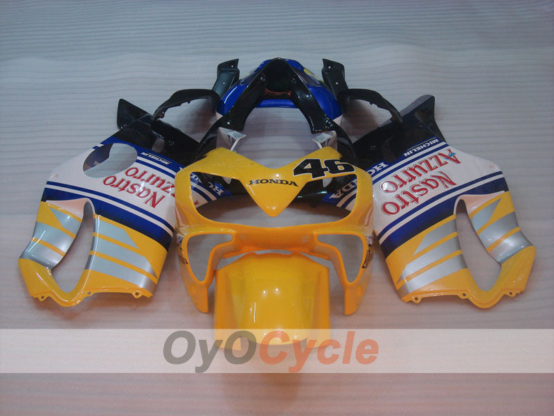 Injection Fairing kit for 01-03 CBR600F4i - Yellow, White - MICHELIN, Nastro Azzurro #OYO87900163