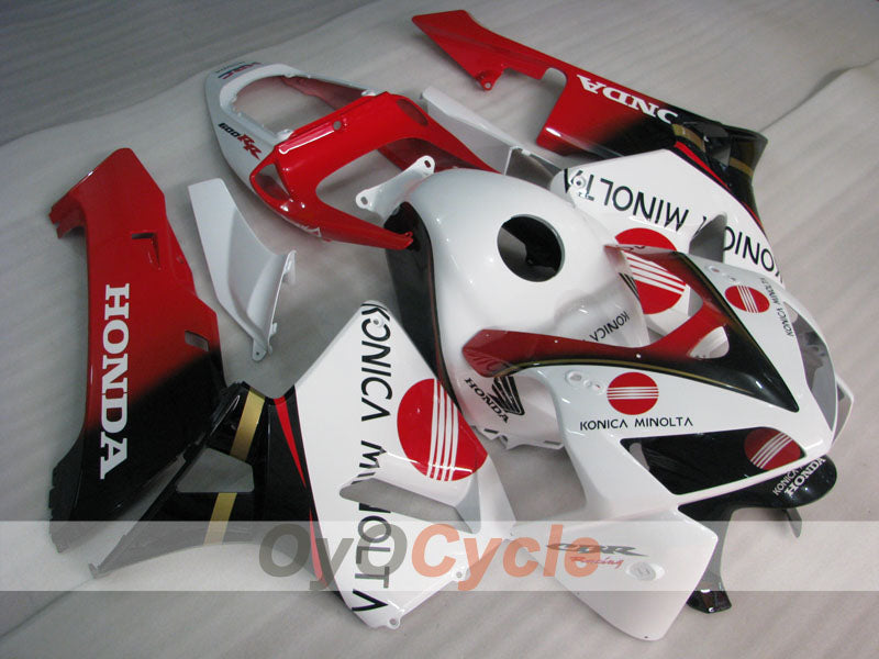 Injection Fairing kit for 05-06 CBR600RR - Red, White - Konica Minolta #OYO87900257 Main image