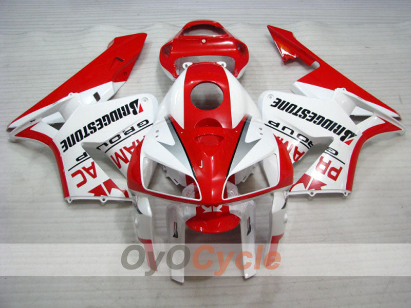 Injection Fairing kit for 05-06 CBR600RR - Red, White - PRAMAC #OYO87900324 Main image