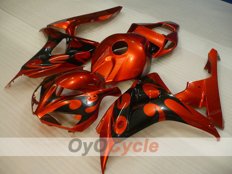 Injection Fairing kit for 06-07 CBR1000RR - Orange, Black - Flame #OYO87900584 Main image