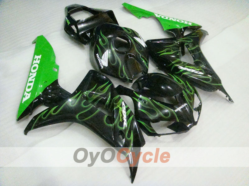 Injection Fairing kit for 06-07 CBR1000RR - Green, Black - Flame #OYO87900595 Main image