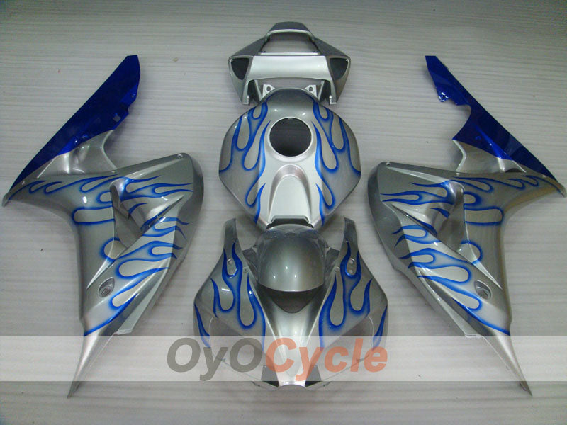 Injection Fairing kit for 06-07 CBR1000RR - Blue, Silver - Flame #OYO87900599