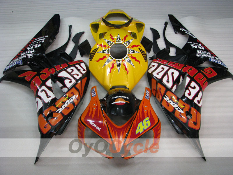 Injection Fairing kit for 06-07 CBR1000RR - Yellow, Black - Rossi #OYO87900645