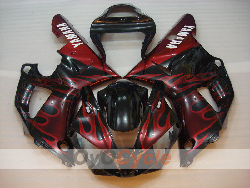 Injection Fairing kit for 00-01 YZF-R1 - Red, Black - Flame #OYO87900768
