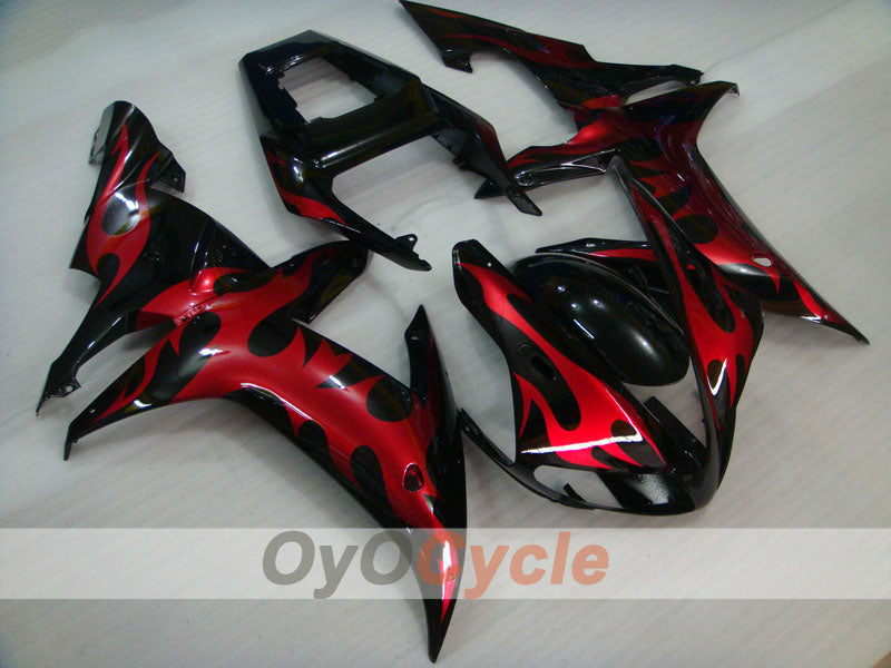 Injection Fairing kit for 02-03 YZF-R1 - Red, Black - Flame #OYO87900794