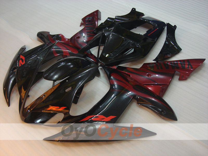 Injection Fairing kit for 02-03 YZF-R1 - Red, Black - Flame #OYO87900795 Secondary image