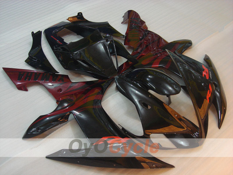 Injection Fairing kit for 02-03 YZF-R1 - Red, Black - Flame #OYO87900795