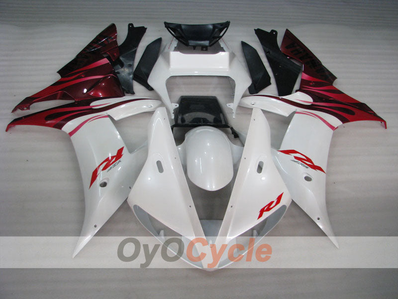 Injection Fairing kit for 02-03 YZF-R1 - Red, White - Flame #OYO87900808