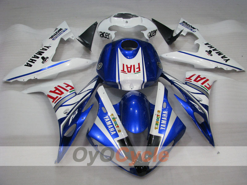Injection Fairing kit for 04-06 YZF-R1 - Blue, White - FIAT, MOTUL #OYO87900822