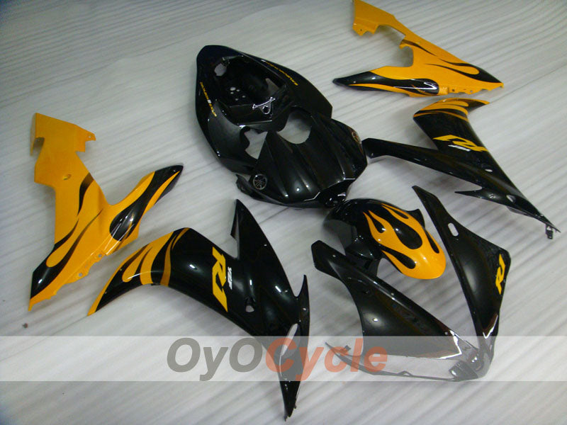 Injection Fairing kit for 04-06 YZF-R1 - Yellow, Black - Flame #OYO87900830 Main image