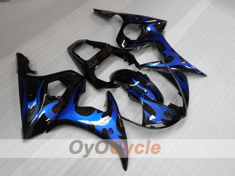 Injection Fairing kit for 03-04 YZF-R6 - Blue, Black - Flame #OYO87900905
