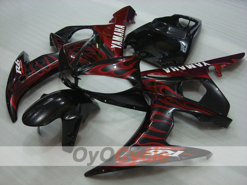 Injection Fairing kit for 05 YZF-R6 - Red, Black - Flame #OYO87902638