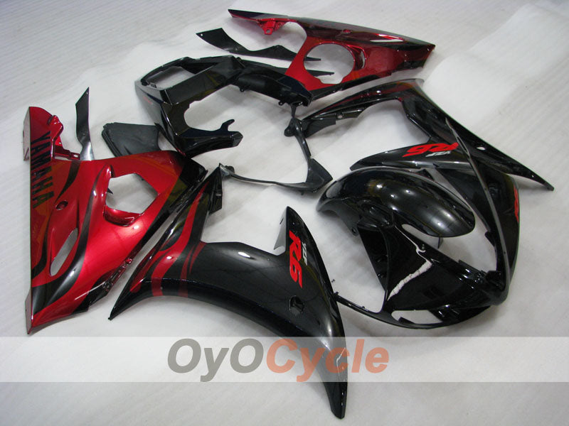 Injection Fairing kit for 05 YZF-R6 - Red, Black - Flame #OYO87902635 Main image
