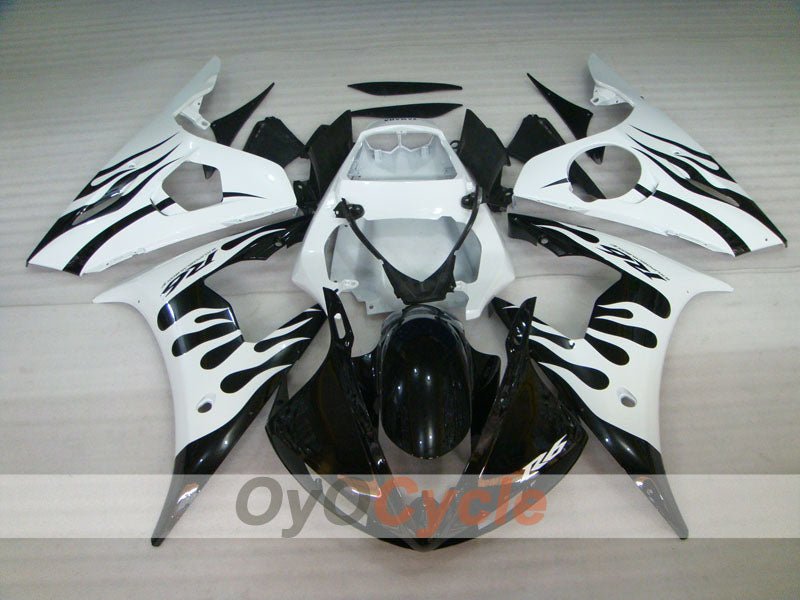 Injection Fairing kit for 05 YZF-R6 - White, Black - Flame #OYO87902632