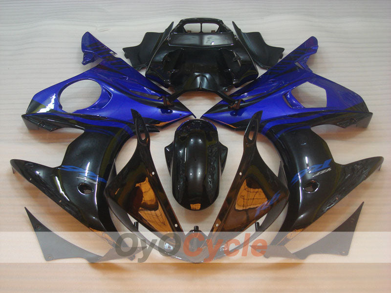 Injection Fairing kit for 03-04 YZF-R6 - Blue, Black - Flame #OYO87900910