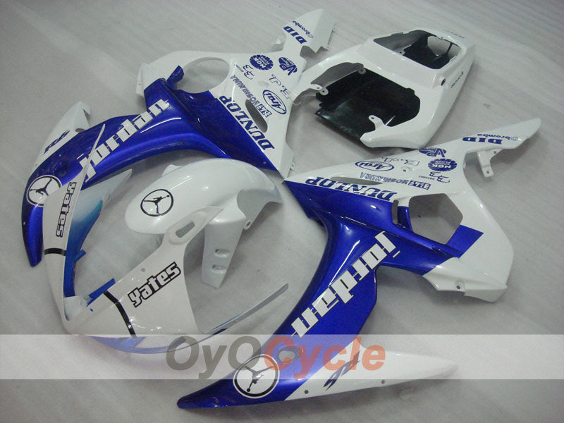 Injection Fairing kit for 03-04 YZF-R6 - Blue, White - DUNLOP, Jordan #OYO87900911