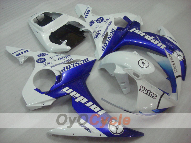 Injection Fairing kit for 05 YZF-R6 - Blue, White - DUNLOP, Jordan #OYO87902627
