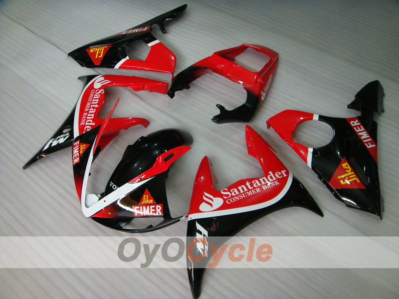 Injection Fairing kit for 03-04 YZF-R6 - Red, Black - Santander #OYO87900928