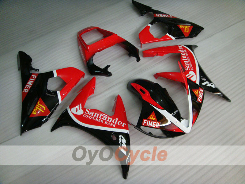 Injection Fairing kit for 03-04 YZF-R6 - Red, Black - Santander #OYO87900928