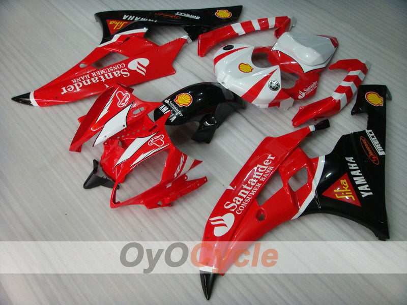 Injection Fairing kit for 06-07 YZF-R6 - Red, Black - Santander #OYO87900953
