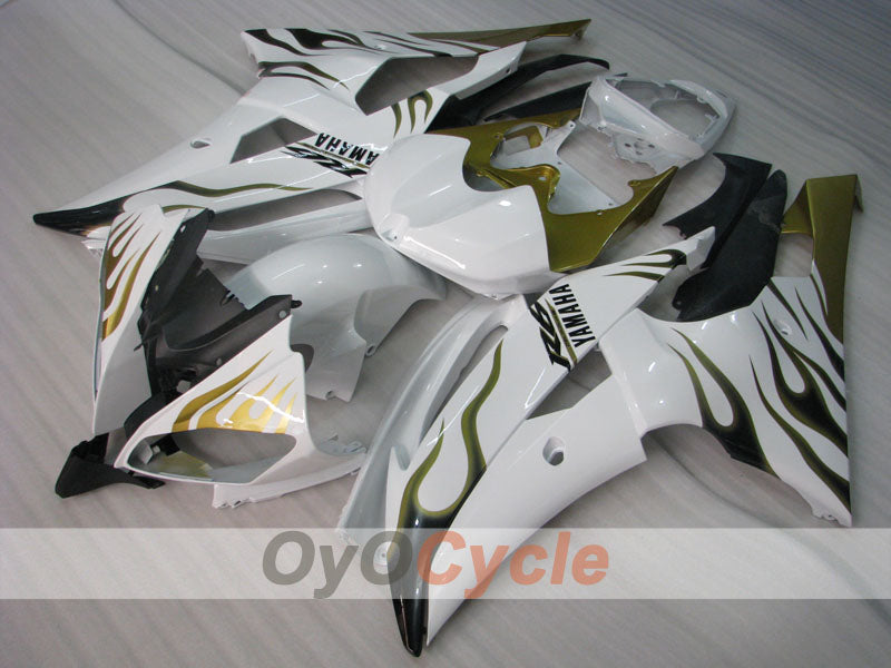 Injection Fairing kit for 08-16 YZF-R6 - Green, White - Flame #OYO87900963 Main image