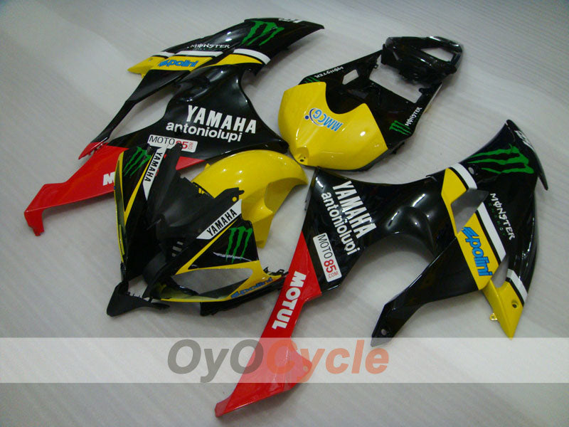Injection Fairing kit for 08-16 YZF-R6 - Yellow, Black - Monster, MOTUL #OYO87900970