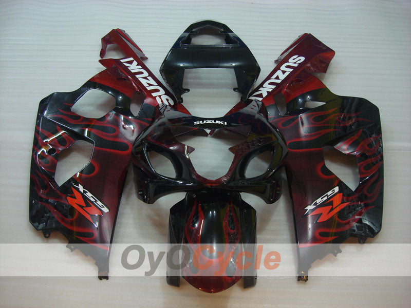 Injection Fairing kit for 04-05 GSXR600 - Red, Black - Flame #OYO87901186 Secondary image