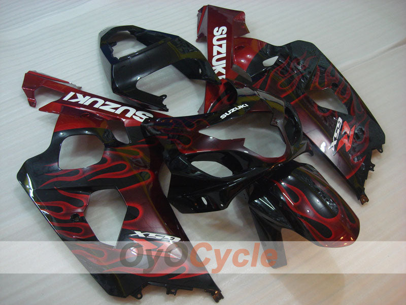 Injection Fairing kit for 04-05 GSXR600 - Red, Black - Flame #OYO87901186 Main image