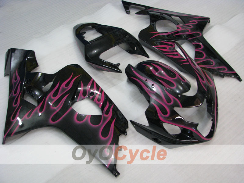 Injection Fairing kit for 04-05 GSXR600 - Red, Black - Flame #OYO87901188