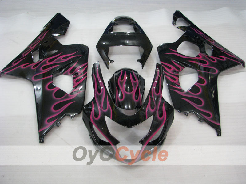 Injection Fairing kit for 04-05 GSXR600 - Red, Black - Flame #OYO87901188