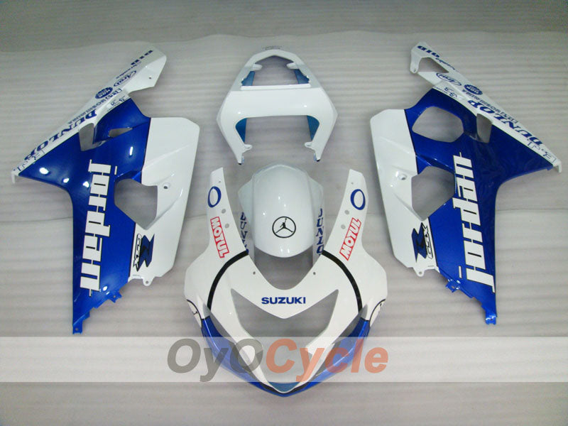 Injection Fairing kit for 04-05 GSXR600 - Blue, White - DUNLOP, Jordan, MOTUL #OYO87901195